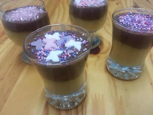 Verrine compote de pomme et mousse au chocolat