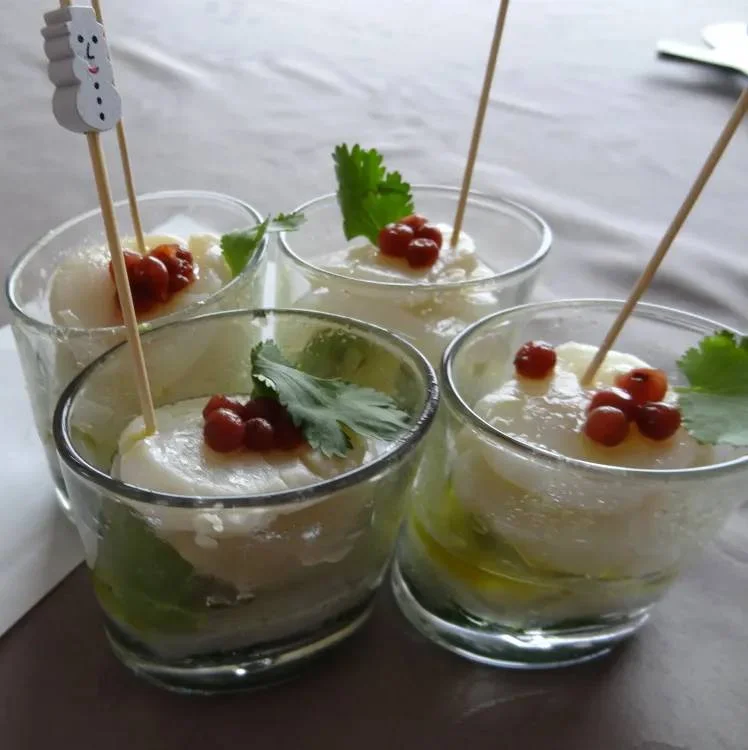 Verrine de fête au carpaccio de St Jacques