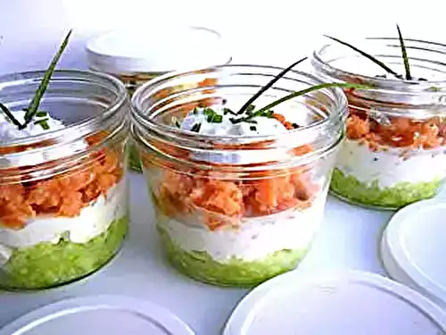 Verrine de thon et saumon fumé
