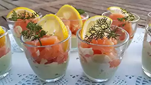 Verrine fraîcheur guacamole et saumon