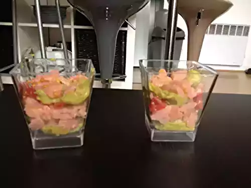 Verrine guacamole saumon