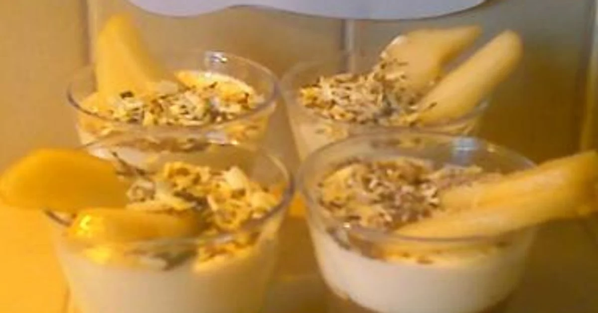 Verrine mousse aux 2 chocolats et poires Williams