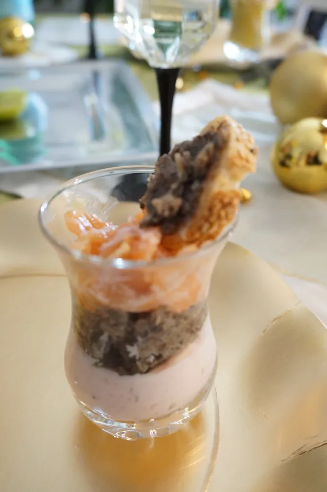 Verrine saumon champignons