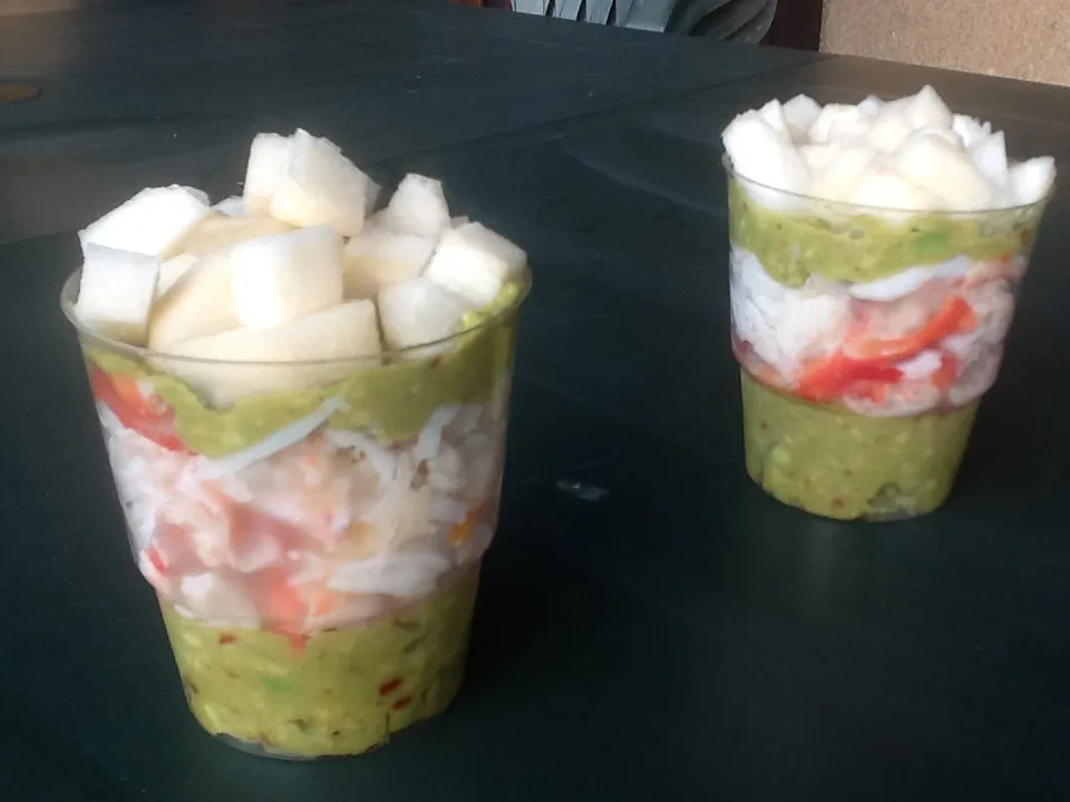 Verrines au crabe dAlaska caliente