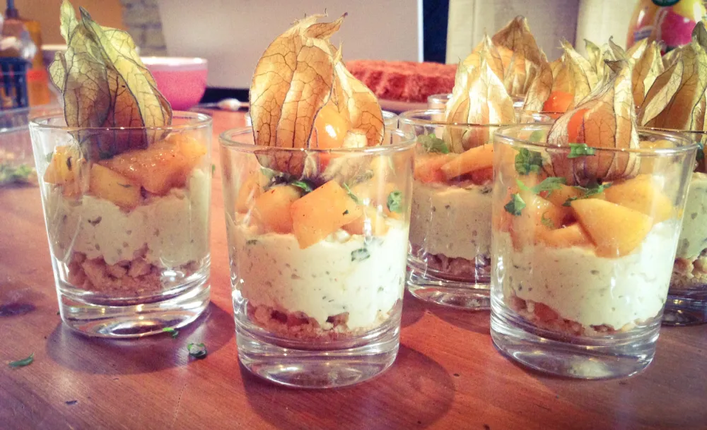 Verrines poulet-mangues