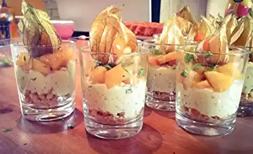 Verrines poulet-mangues