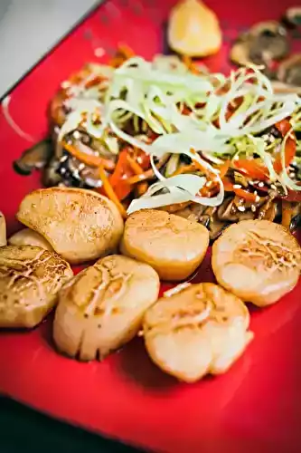 Wok de légumes aux Saint-Jacques