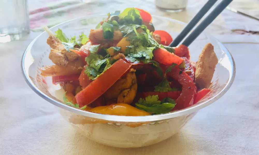 Wok poivron et dinde