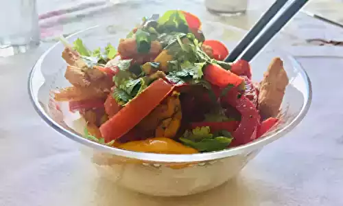 Wok poivron et dinde