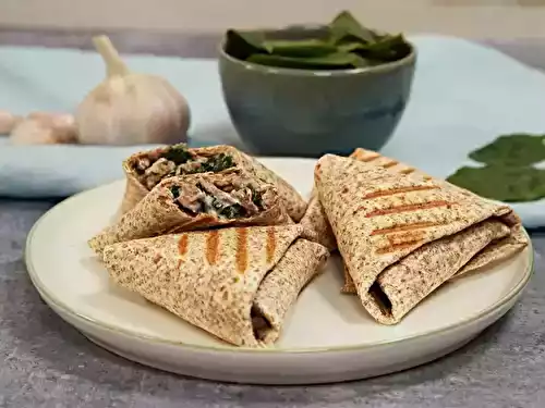 Wraps triangles aux épinards et au boeuf