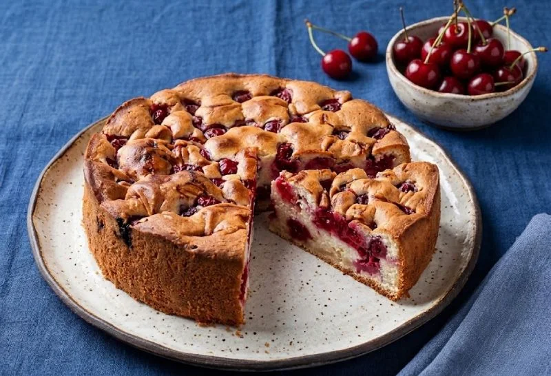 Gâteau aux cerises et amandes