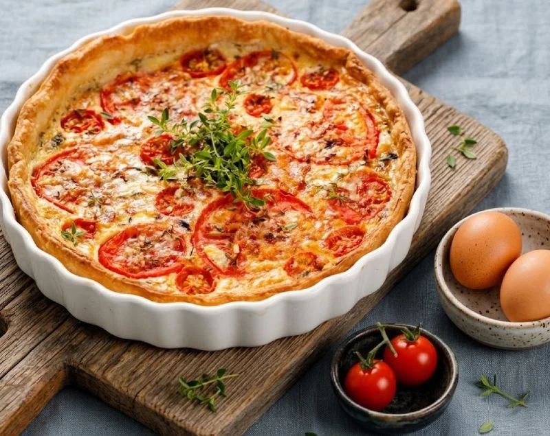 Tarte au thon et tomates moutarde