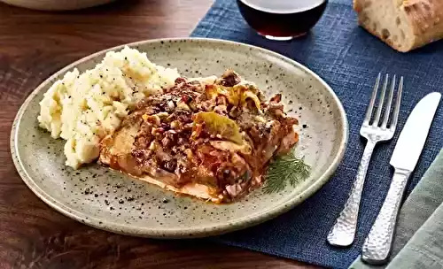 Gratin de dinde aux poireaux et gorgonzola