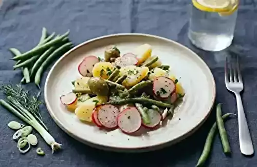 Salade tiède de pommes de terre, haricots verts et câpres