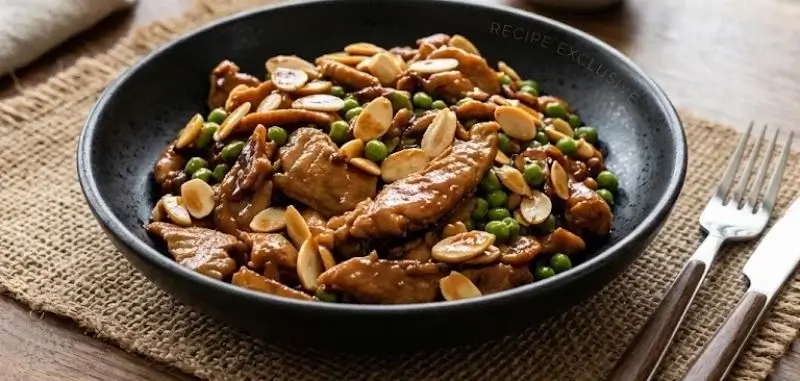 Canard aux amandes et petits pois à la sauce soja