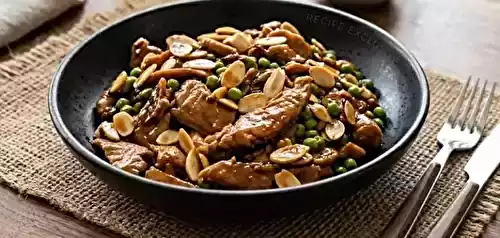 Canard aux amandes et petits pois à la sauce soja