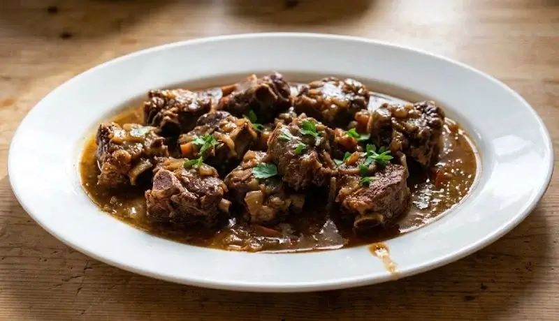 Carbonade d’agneau fondante à la bière brune