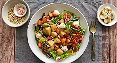 Salade tiède méditerranéenne au chorizo et mozzarella