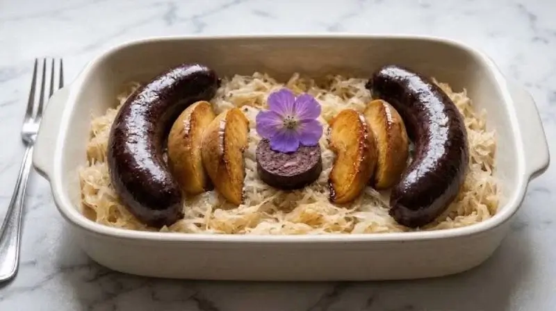 Boudin noir aux pommes et à la choucroute