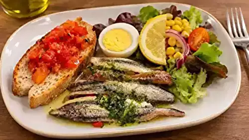 Salade composée aux anchois de Collioure