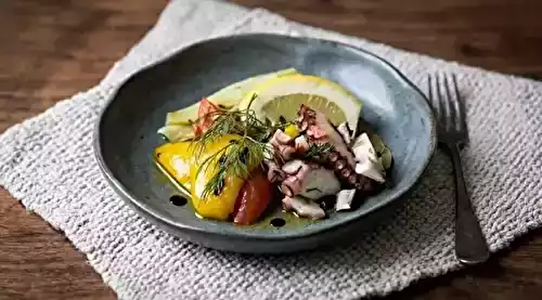 Salade de poulpe aux légumes et au citron