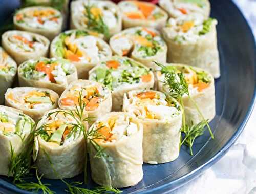 Apéro rouleaux de tortilla aux légumes - apéritif de soirée