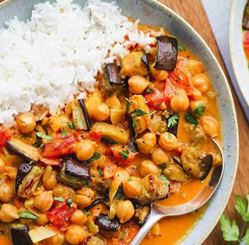 Aubergines et pois chiches au cookeo - plat de légumes pour votre dîner