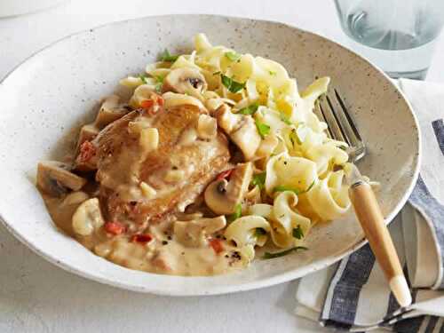 Blanc de poulet champignons et creme fraiche au cookeo