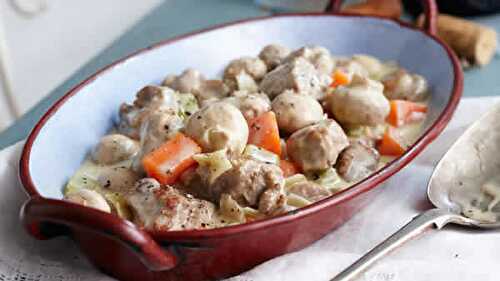 Blanquette de veau aux champignons creme fraiche