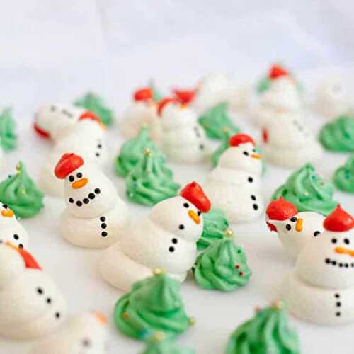 Bonhommes de neige en meringue au thermomix - dessert fête Noël 2020