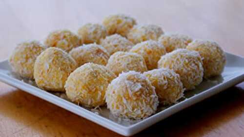 Boules abricot et noix de coco sans gluten - recette facile.