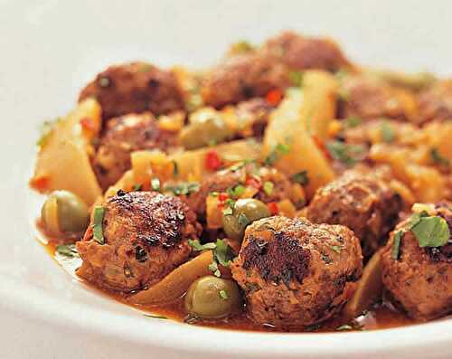 Boulettes de viande pommes de terre et olives au cookeo