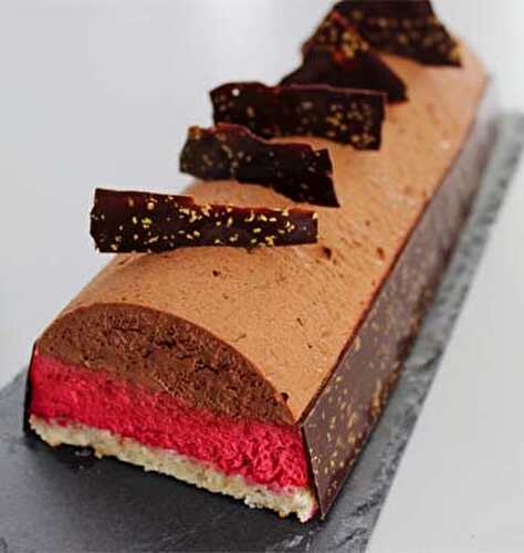 Bûche de noel aux framboises et litchis - recette facile