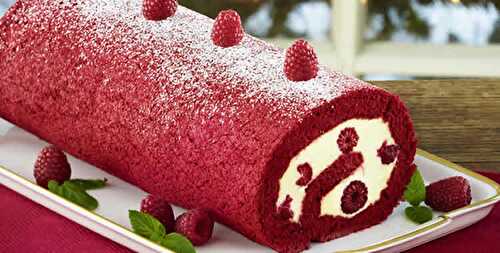 Bûche framboise - une bûche rouge pour vos fêtes de noël 2018.