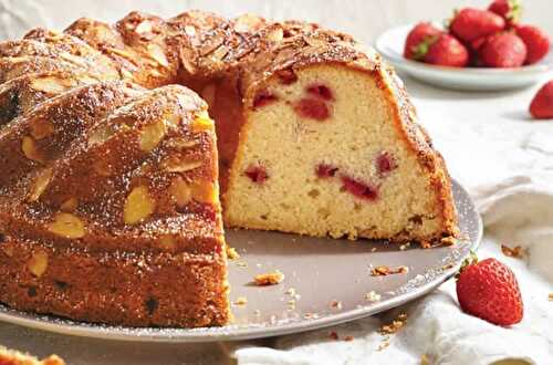 Cake amandes et fraises - gâteau moelleux pour votre dessert
