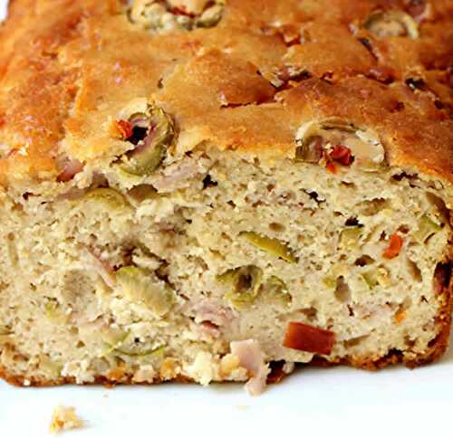 Cake au jambon et olives vertes au thermomix - recette thermomix facile.