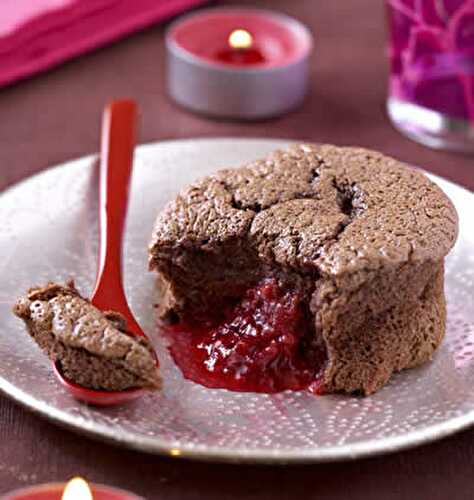 Cakes chocolat coulis et pamplemousse - recette facile