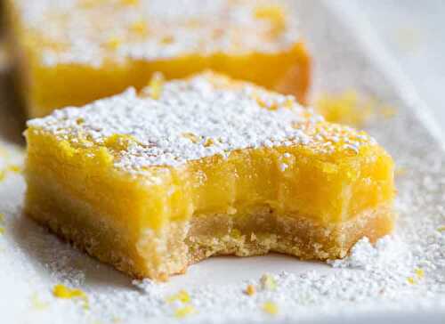 Carrés au citron au thermomix - tarte au citron pour votre dessert.