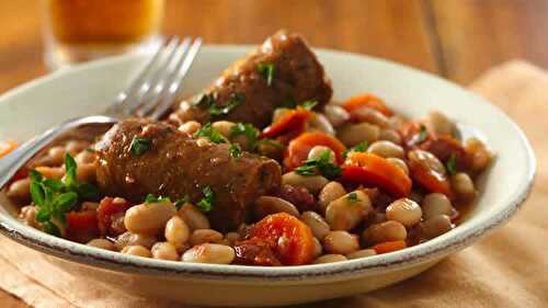 Cassoulet aux saucisses tomates cookeo - recette cookeo.