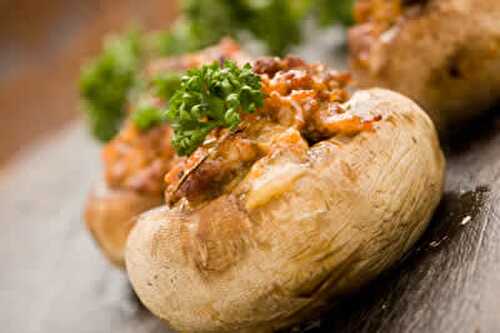 Champignons farcis aux crevettes avec cookeo - recette facile.