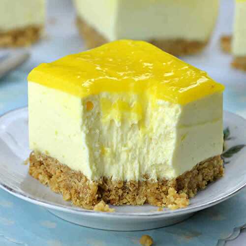 Cheesecake au citron sans cuisson - le gâteau du dessert.