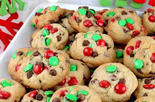 Cookies chocolat et M&M's pour noël- pour votre goûter lors de la fête