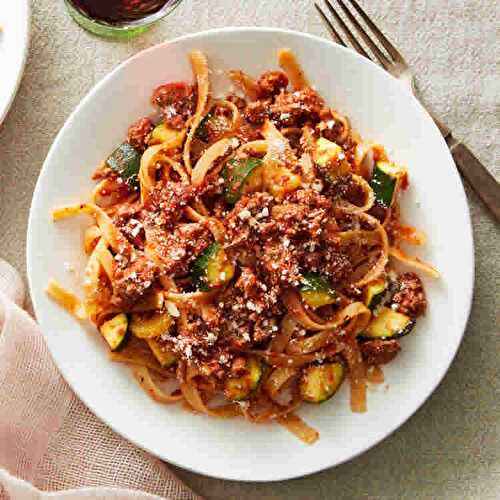 Courgettes bolognaise au cookeo - recette plat cookeo facile.