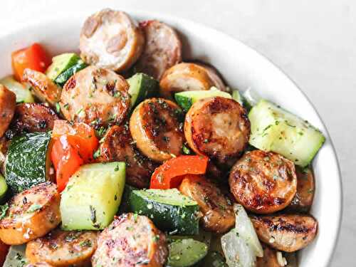 Courgettes et poivron au chorizo au cookeo - pour accompagner votre plat