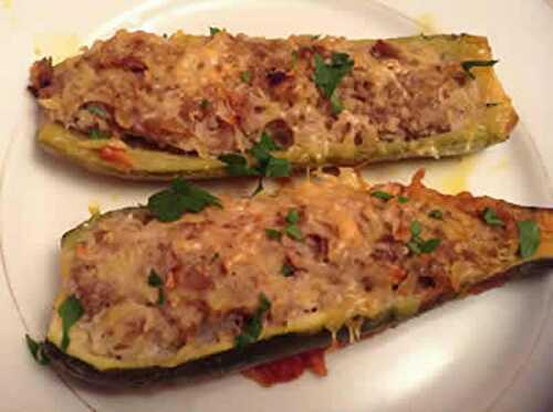 Courgettes farcies au thon avec thermomix - recette facile.