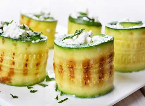 Courgettes grillées au fromage de chèvre - entrée ou juste apéro.