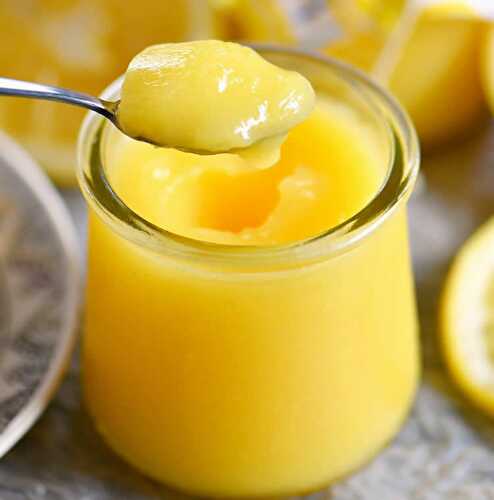 Crème de citron lisse et fondante - lemon curd pour vos tartes et crêpes.