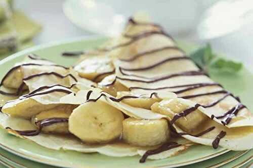 Crêpes au chocolat et bananes - pour votre dessert ou goûter