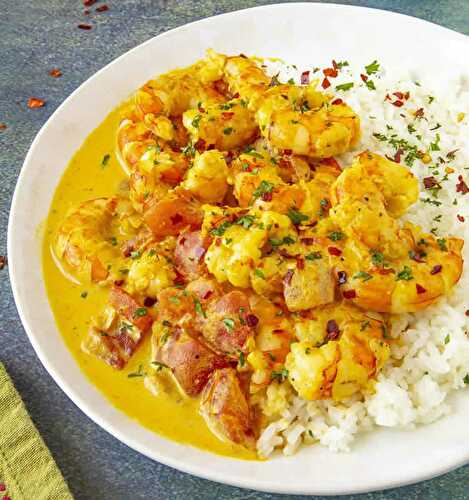 Crevettes à la crème curry au cookeo - délice pour accompagner le riz