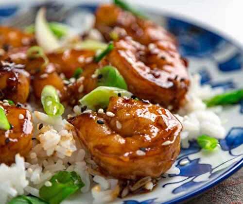 Crevettes au miel et à l'ail au cookeo - plat pour accompagner le riz